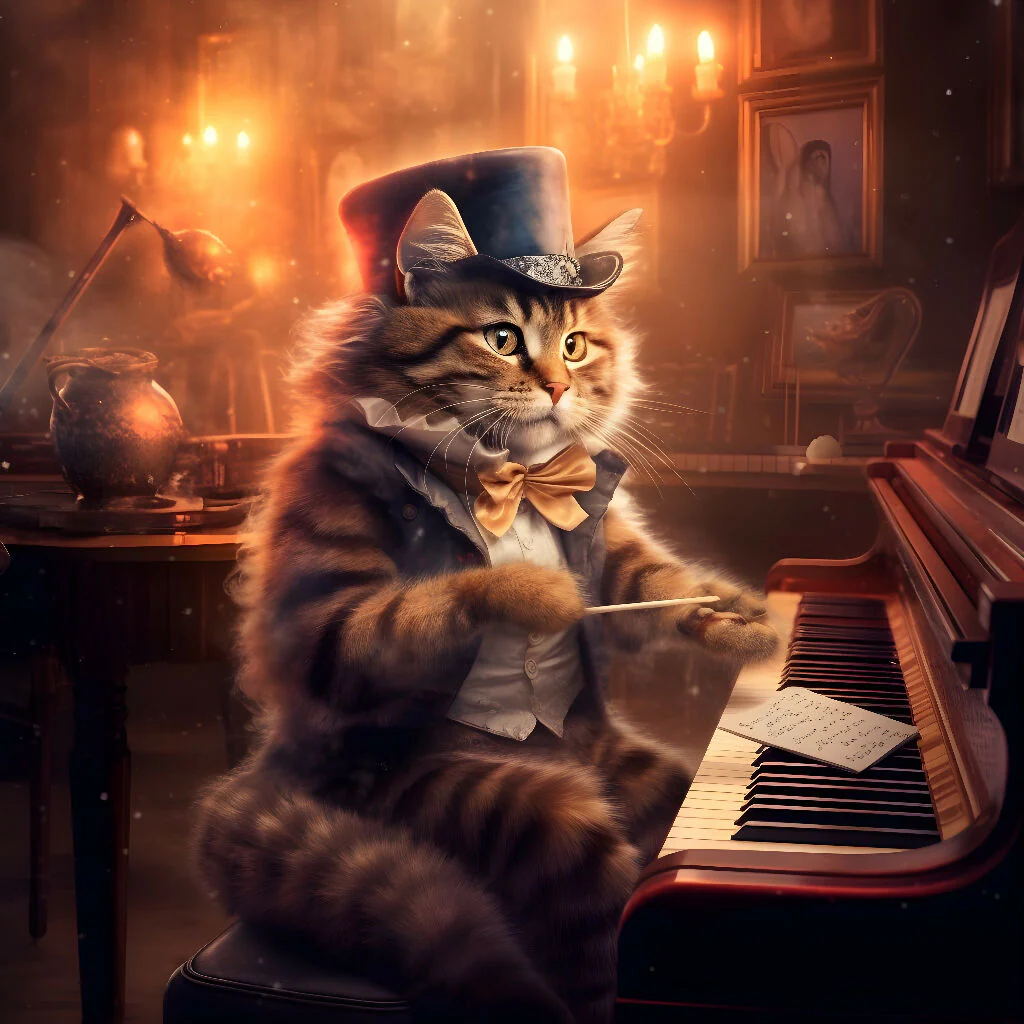 Pianist cat
