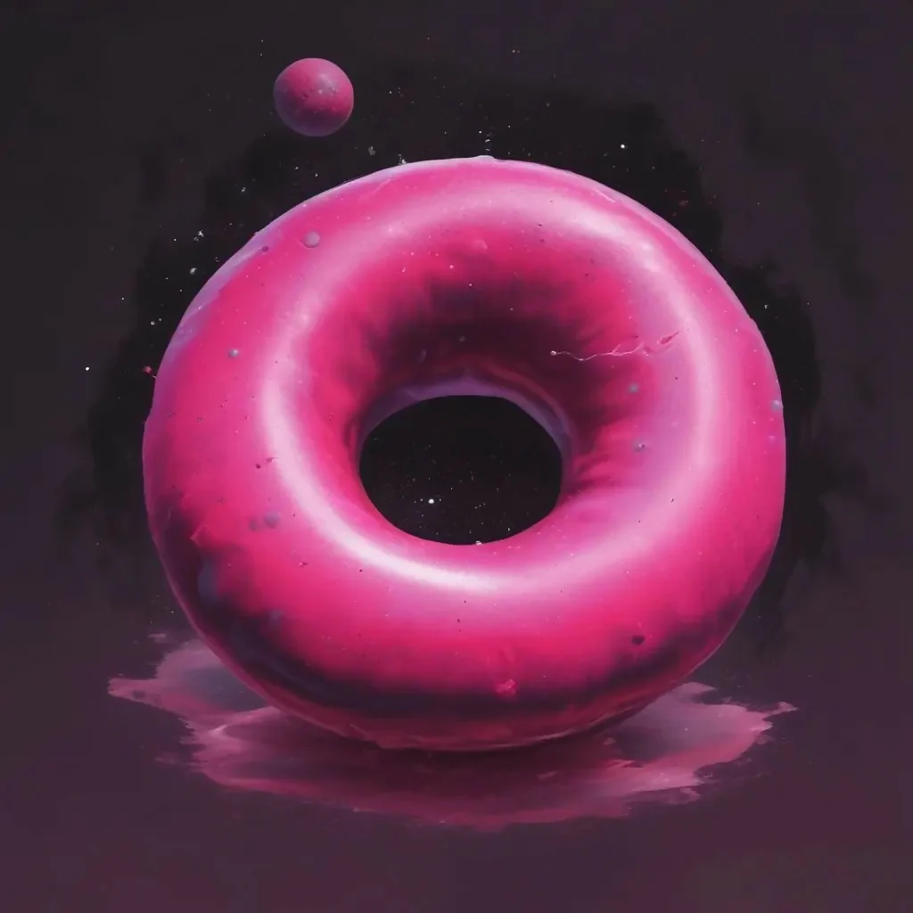 Pink Donut in Space