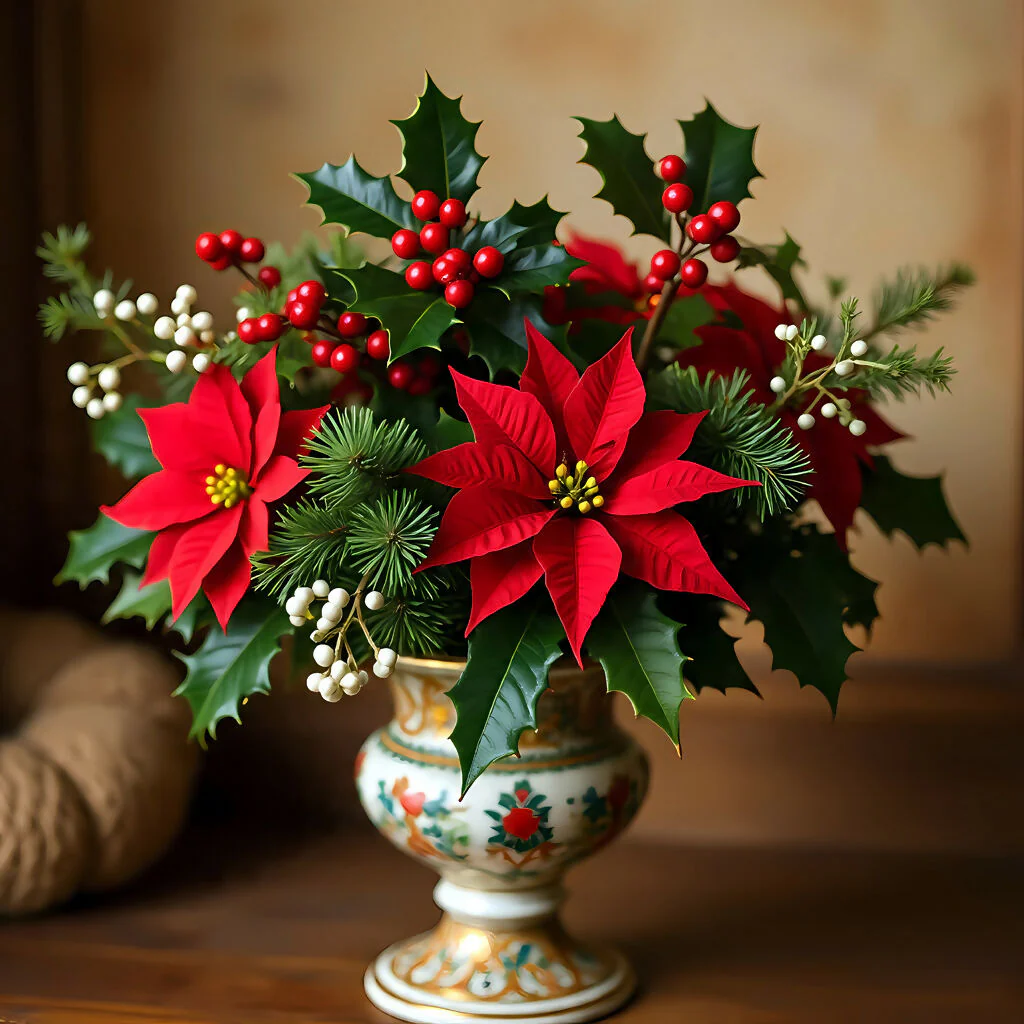 Poinsettia Festive Vase Charm