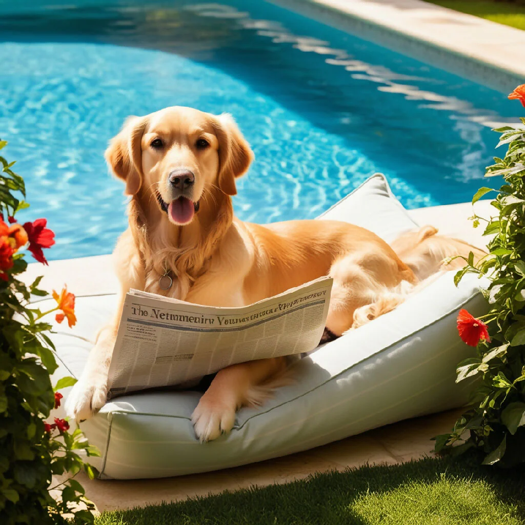 Poolside Pooch: A Morning Read