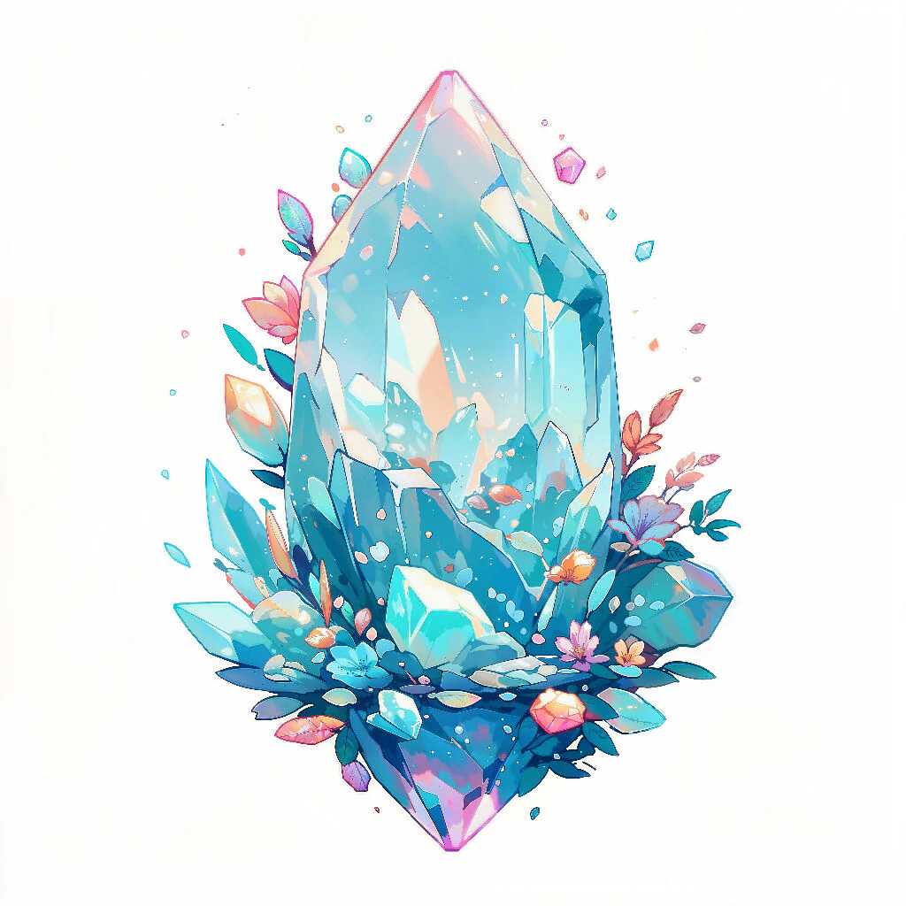 Printable Gems - Cyan Crystal 2