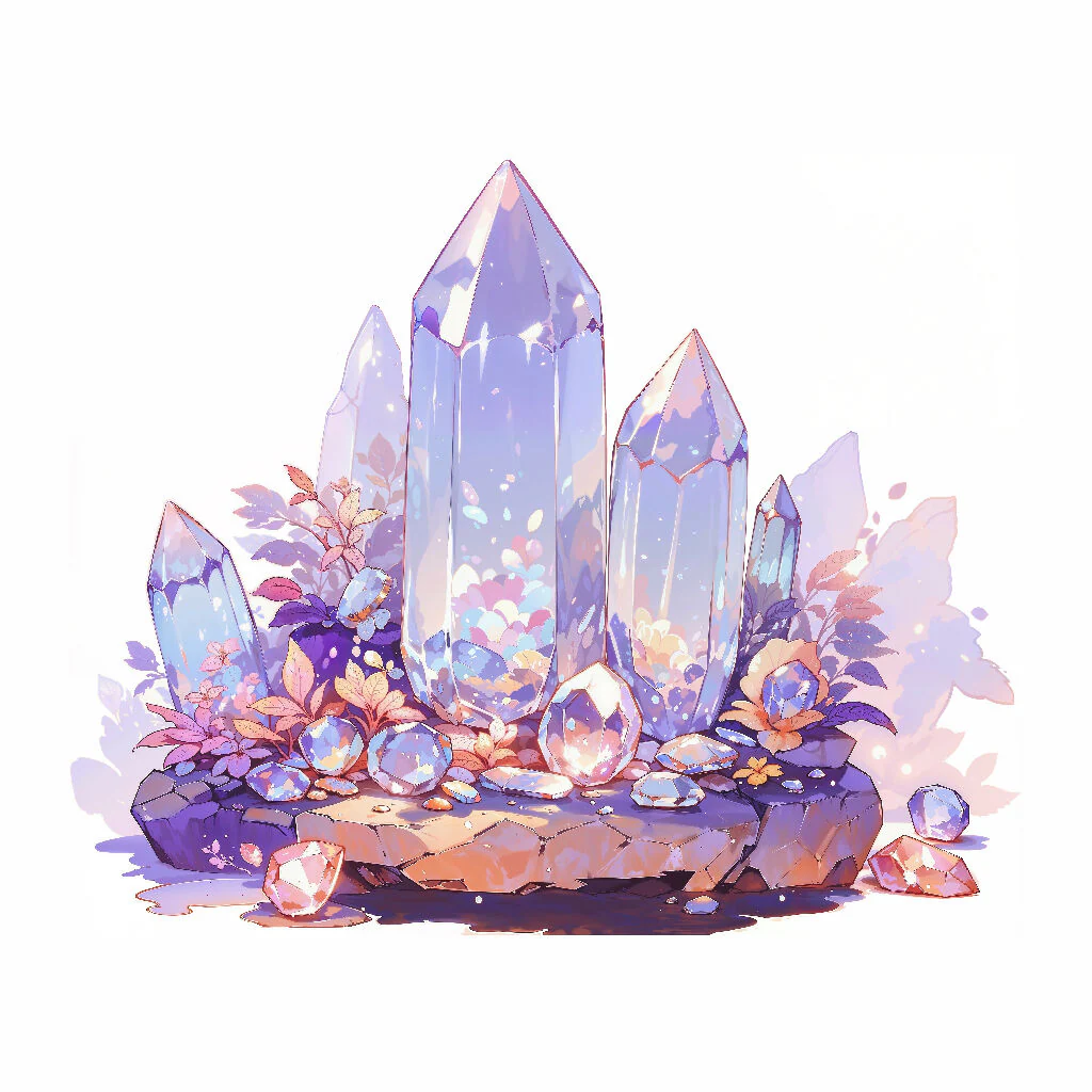 Printable Gems - Purple Aura Quartz Cluster 2