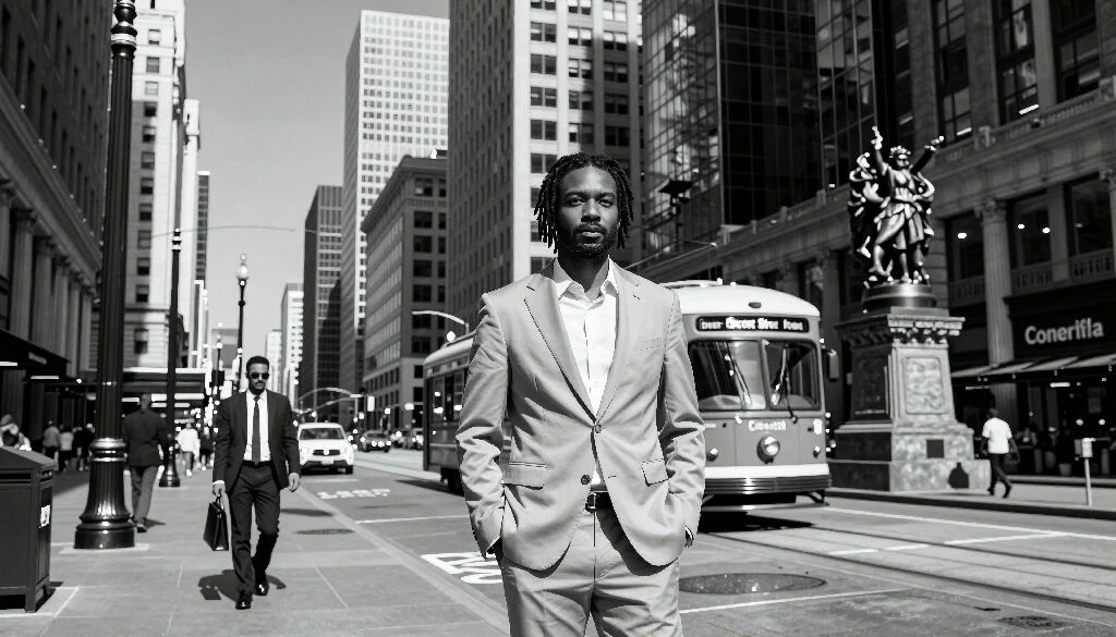 Professional Urban Man in Downtown Cityscape