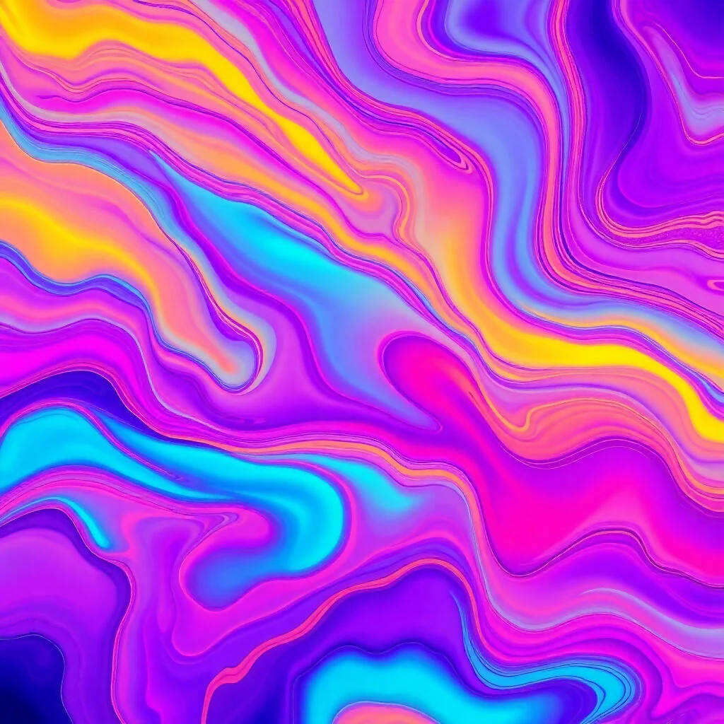 Psychedelic Liquid Marble Swirl in Neon Colors