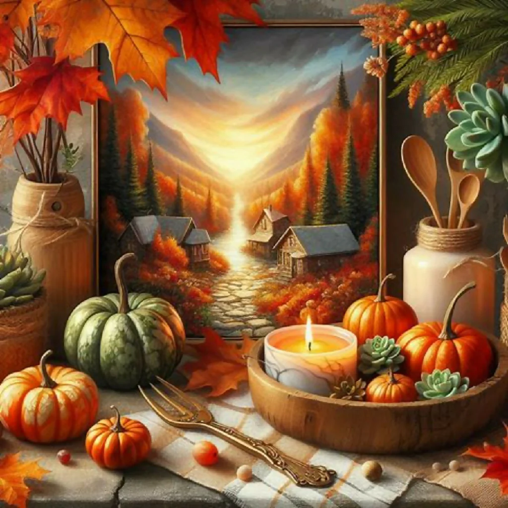 Pumpkins and Autumn Leaves - Image 3