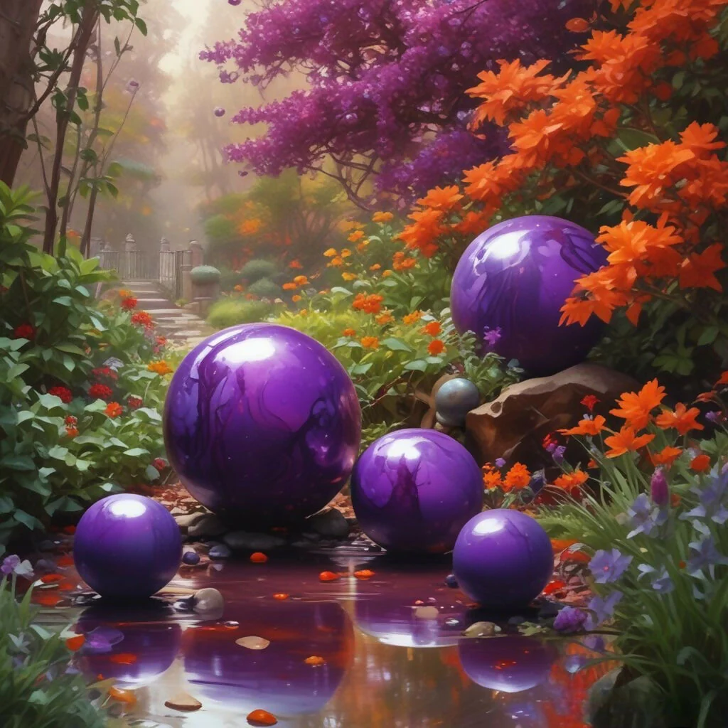 Purple marbles land