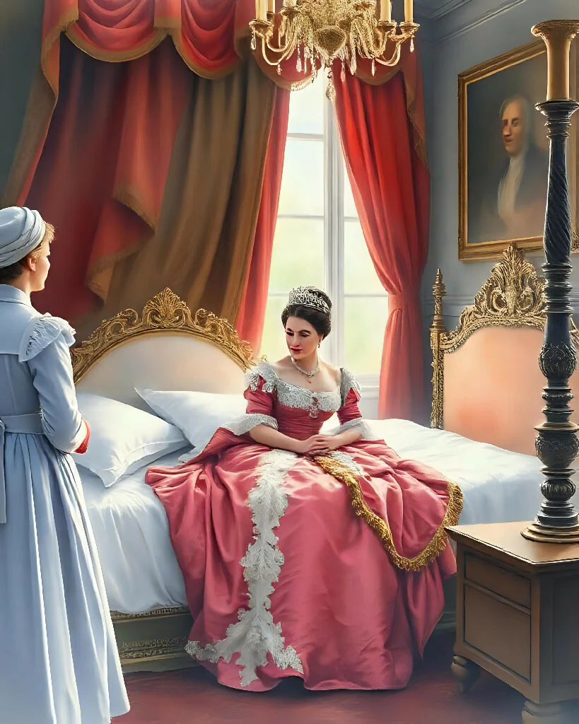 Queen Victoria Sitting On her Bed