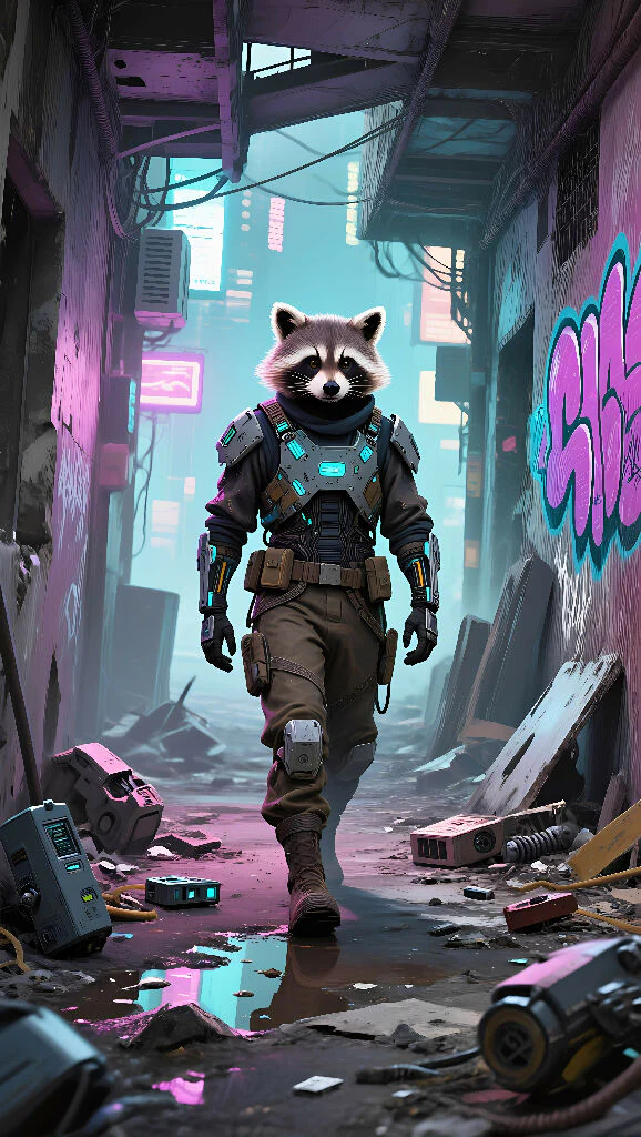 Raccoon of the Scrap Cities