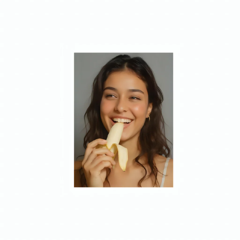“Radiant Smirk - Banana Moment Portrait”