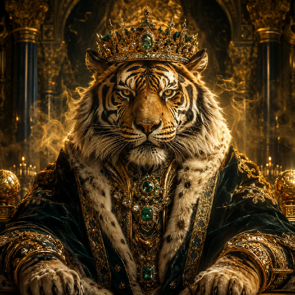 Regal Tiger King Portrait Fantasy Art