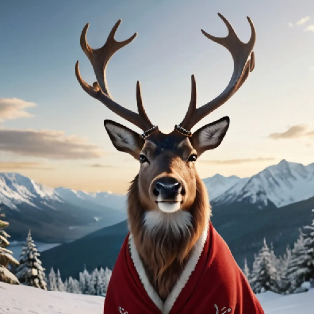 Reindeer wearing a festive BIG Christmas hat - Image 4