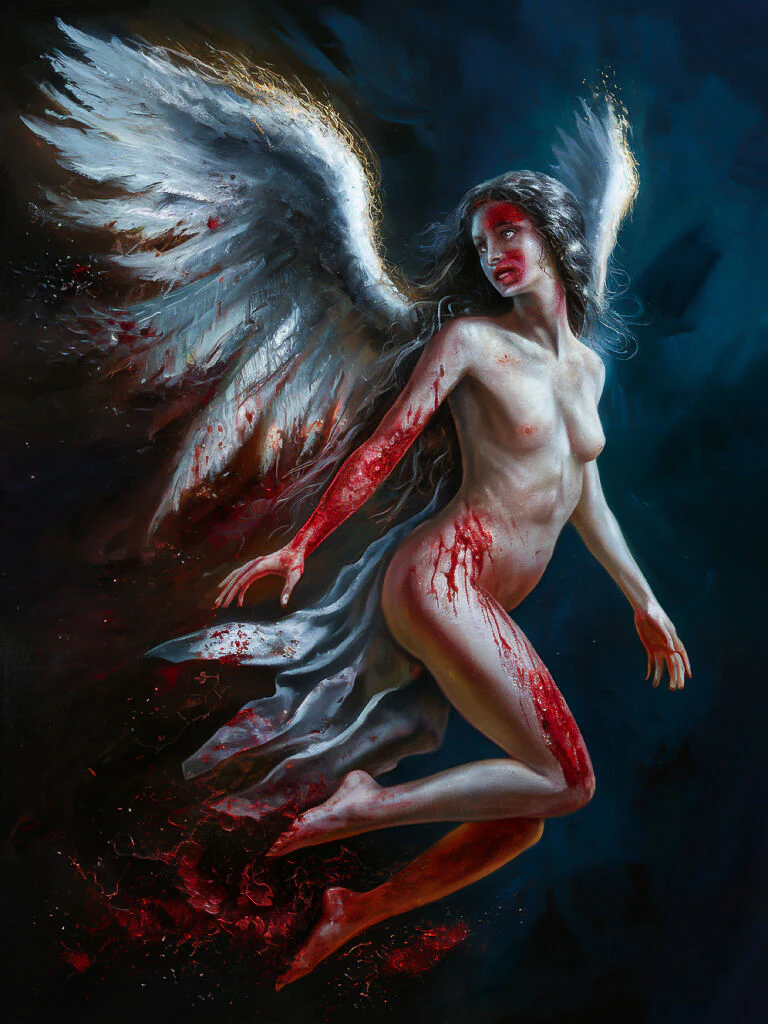 Renaissance Nude Art of Bloody Naked Angel #12