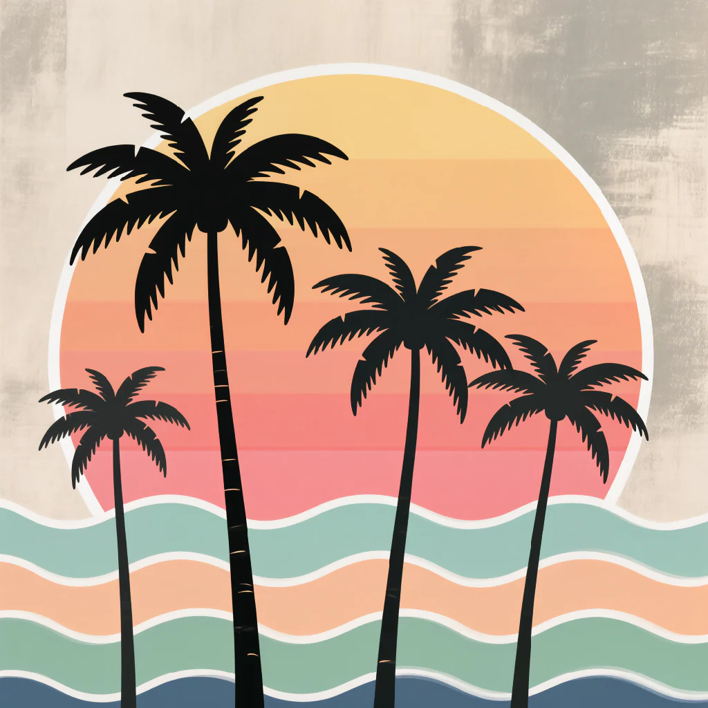 Retro Tropics - Mid-Century Palm Wave Art - Image 2