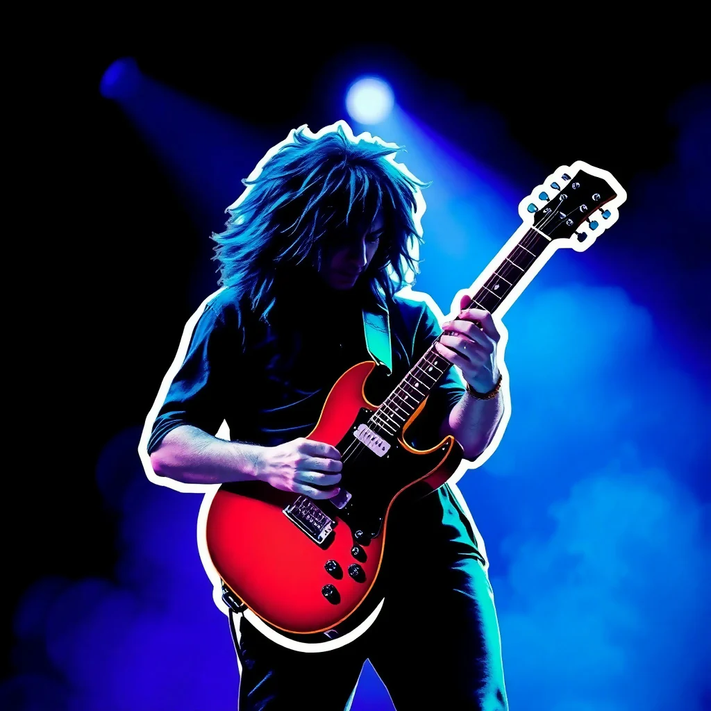 Rock Guitarist Digital Art – High-Resolution AI Artwork