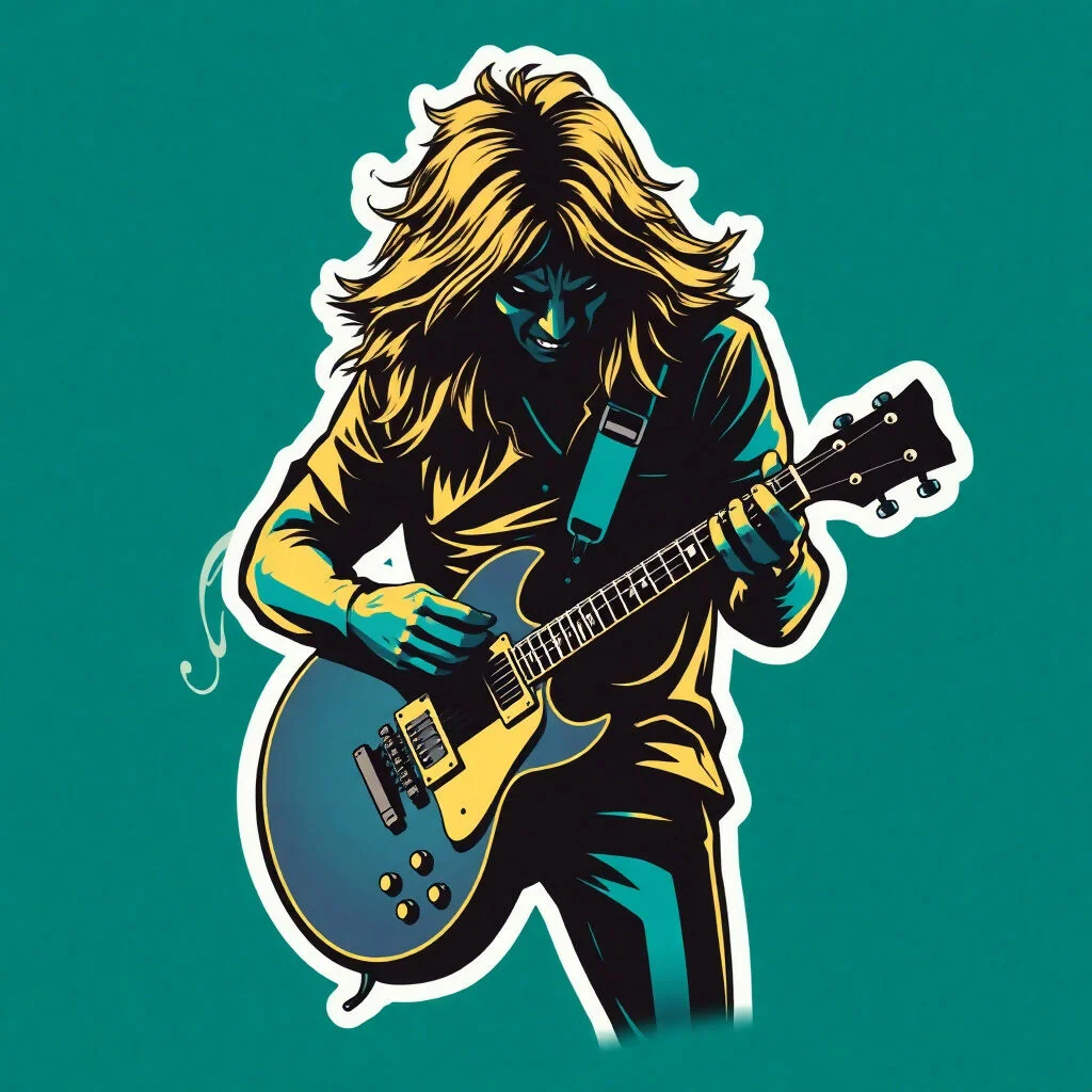 Rock Guitarist Digital Art – High-Resolution AI Artwork - Image 3