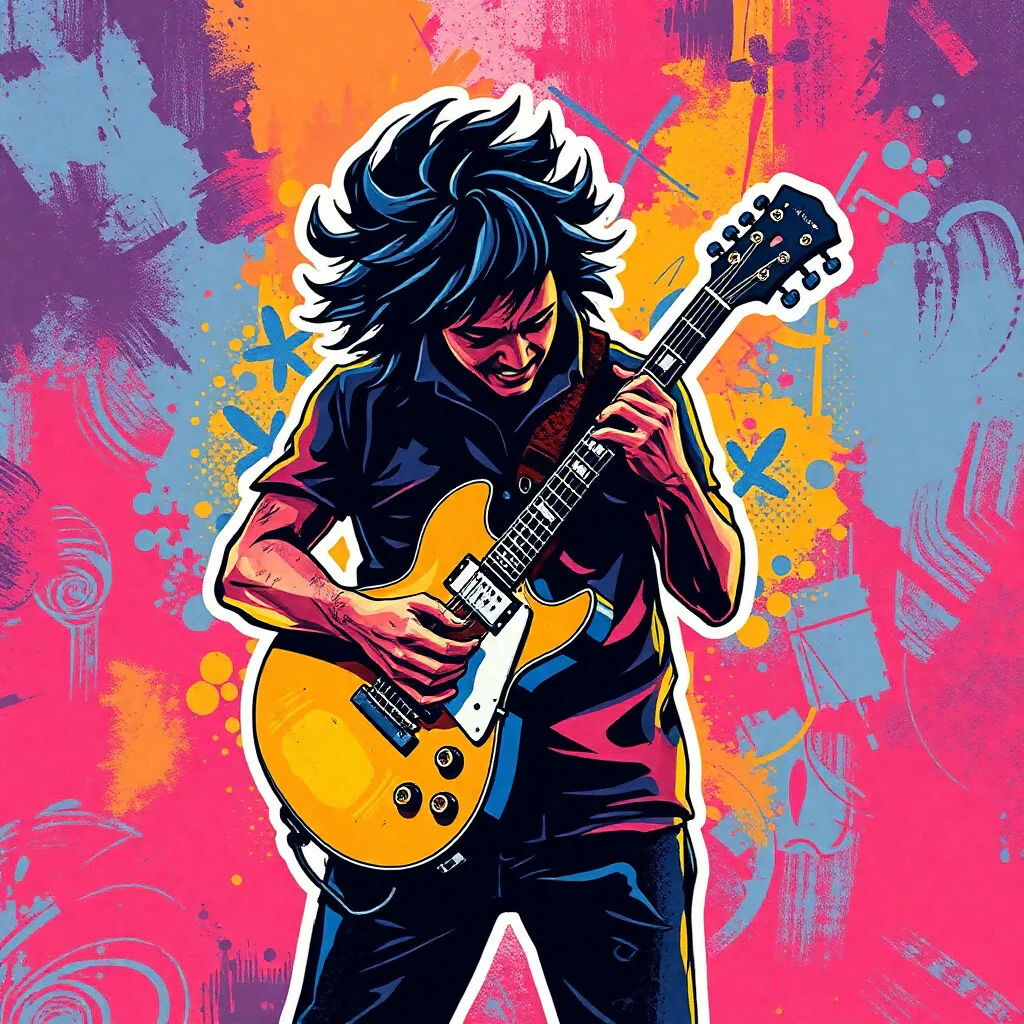 Rock Guitarist Digital Art – High-Resolution AI Artwork - Image 4