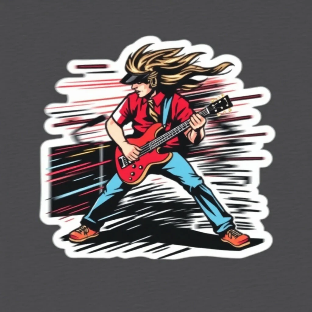 Rock Guitarist Digital Art – High-Resolution AI Artwork - Image 8