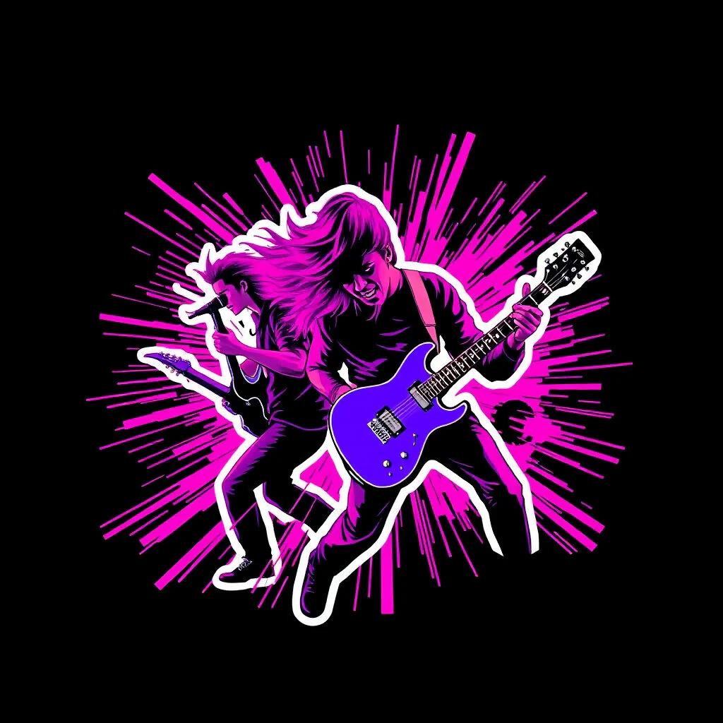 Rock Guitarist Digital Art – High-Resolution AI Artwork - Image 9