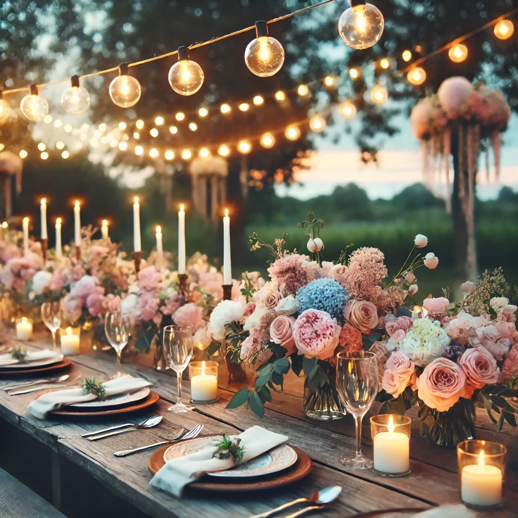 Romantic Outdoor Wedding Reception