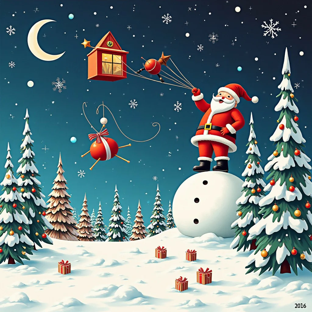 Santa in the snow