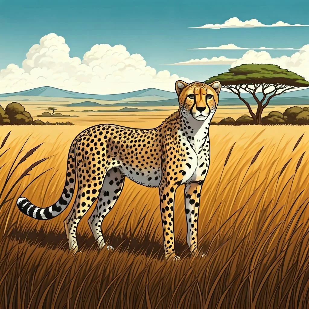 Savanna Watcher – Cheetah in the Golden Grass