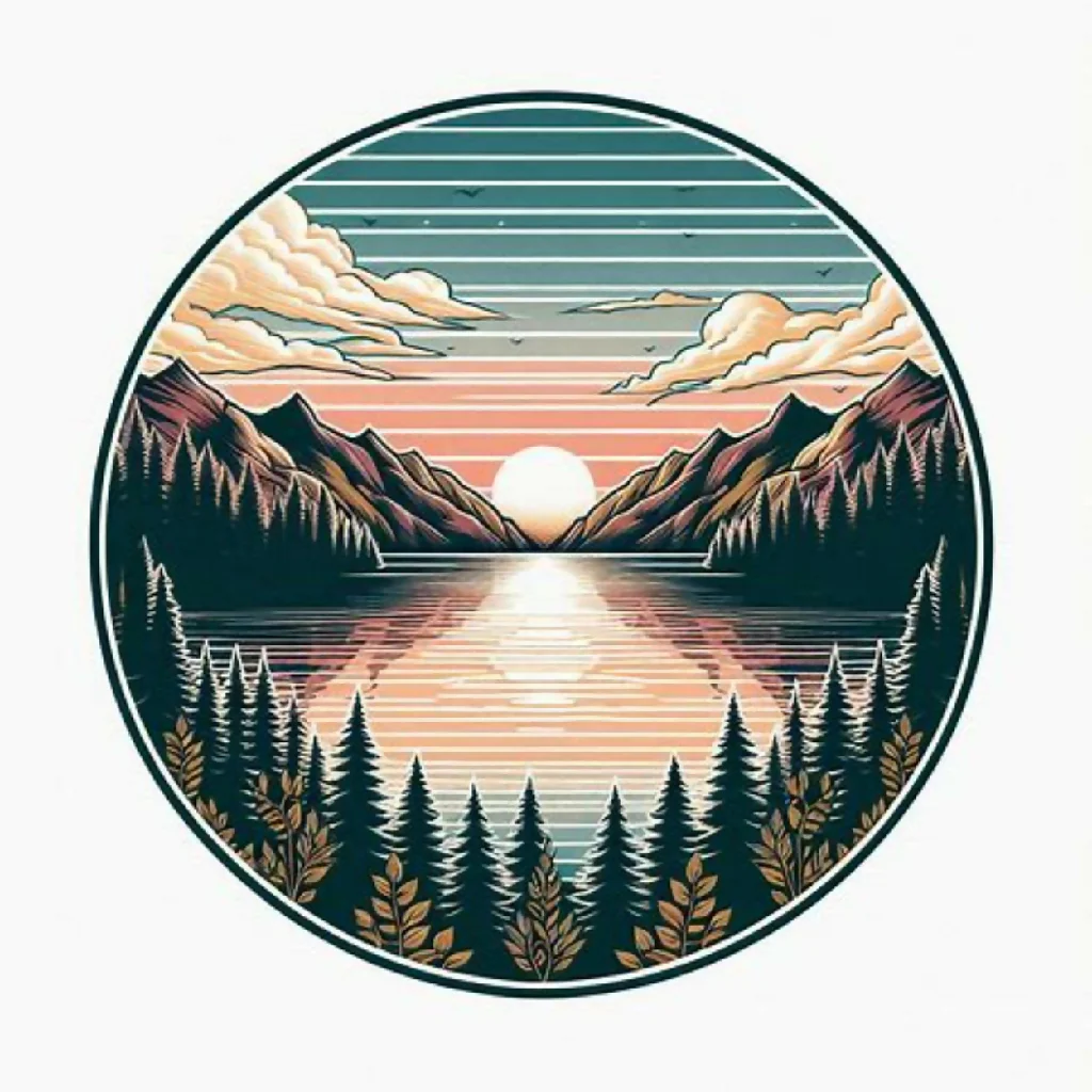 Scene of a tranquil mountain lake during sunset - Image 3