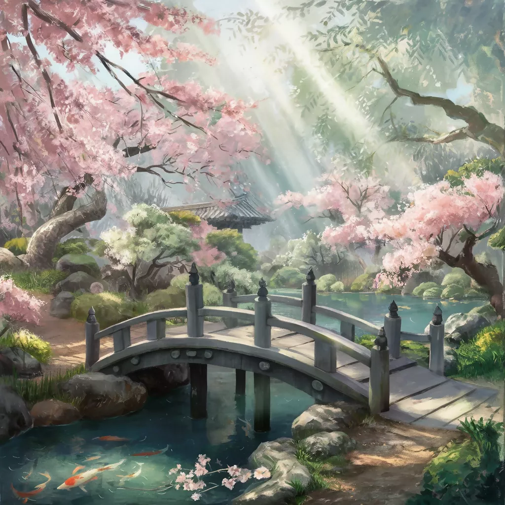 Serene Japanese Garden in Spring - Image 2