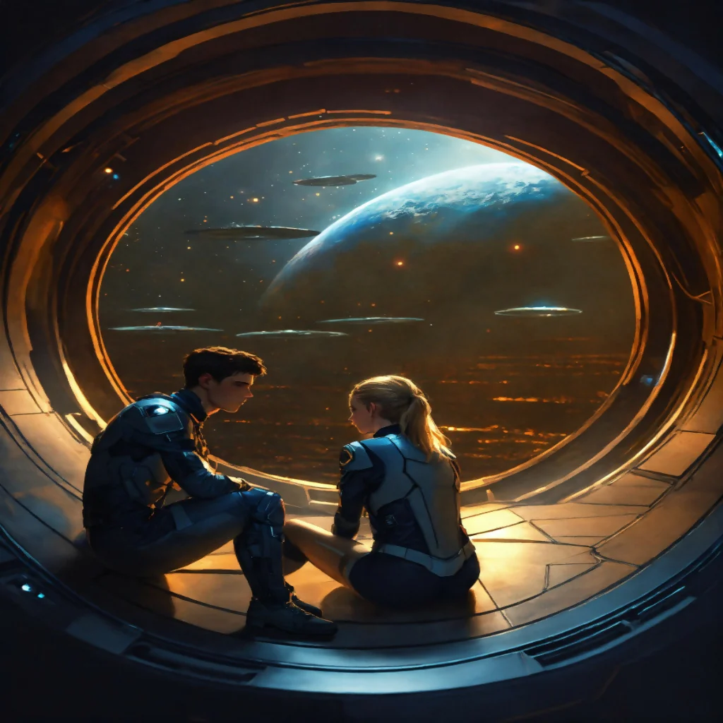 "Shadowed Companions: A Dark Futuristic Bond" - Image 3