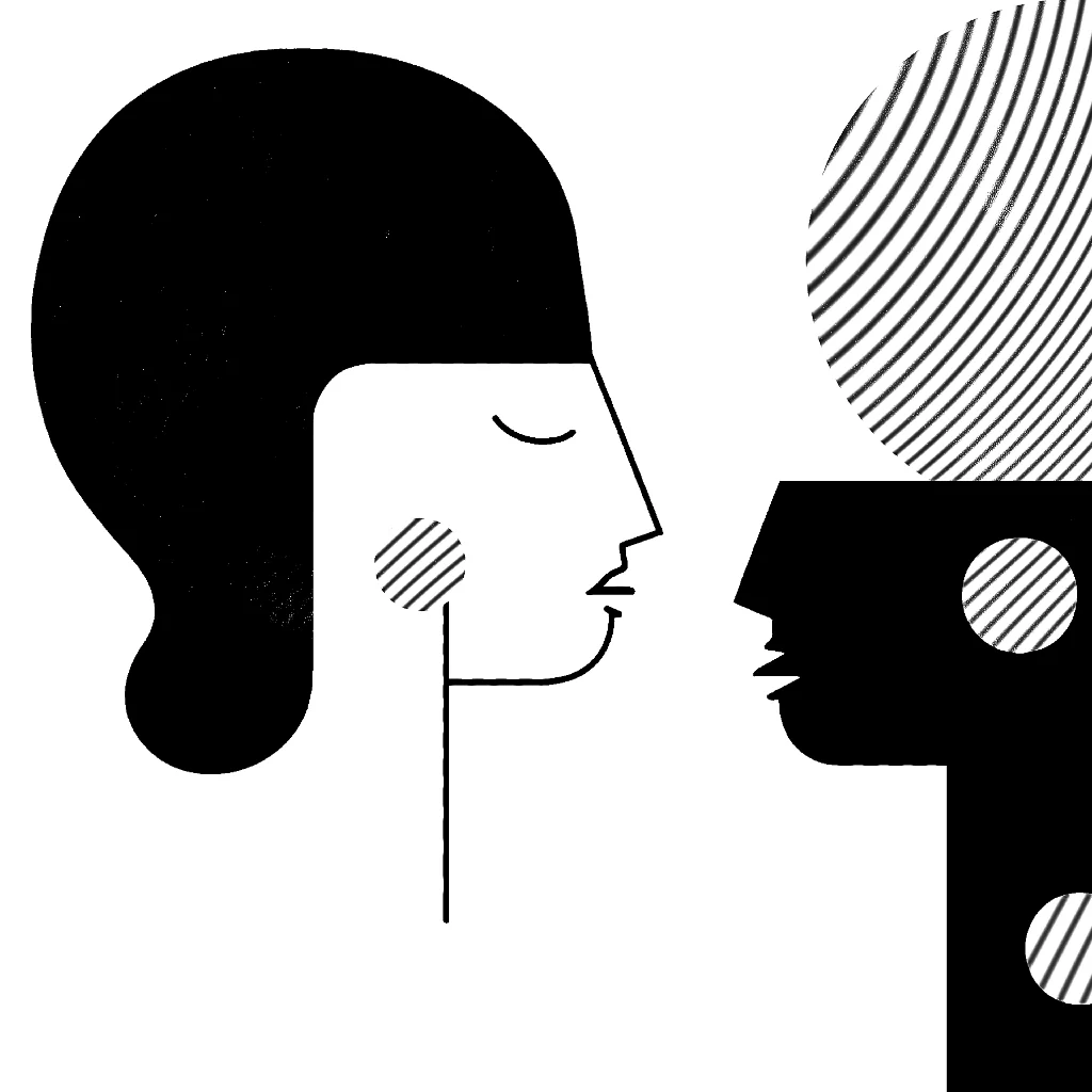 Shared Silence – Minimalist Face Dialogue - Image 3