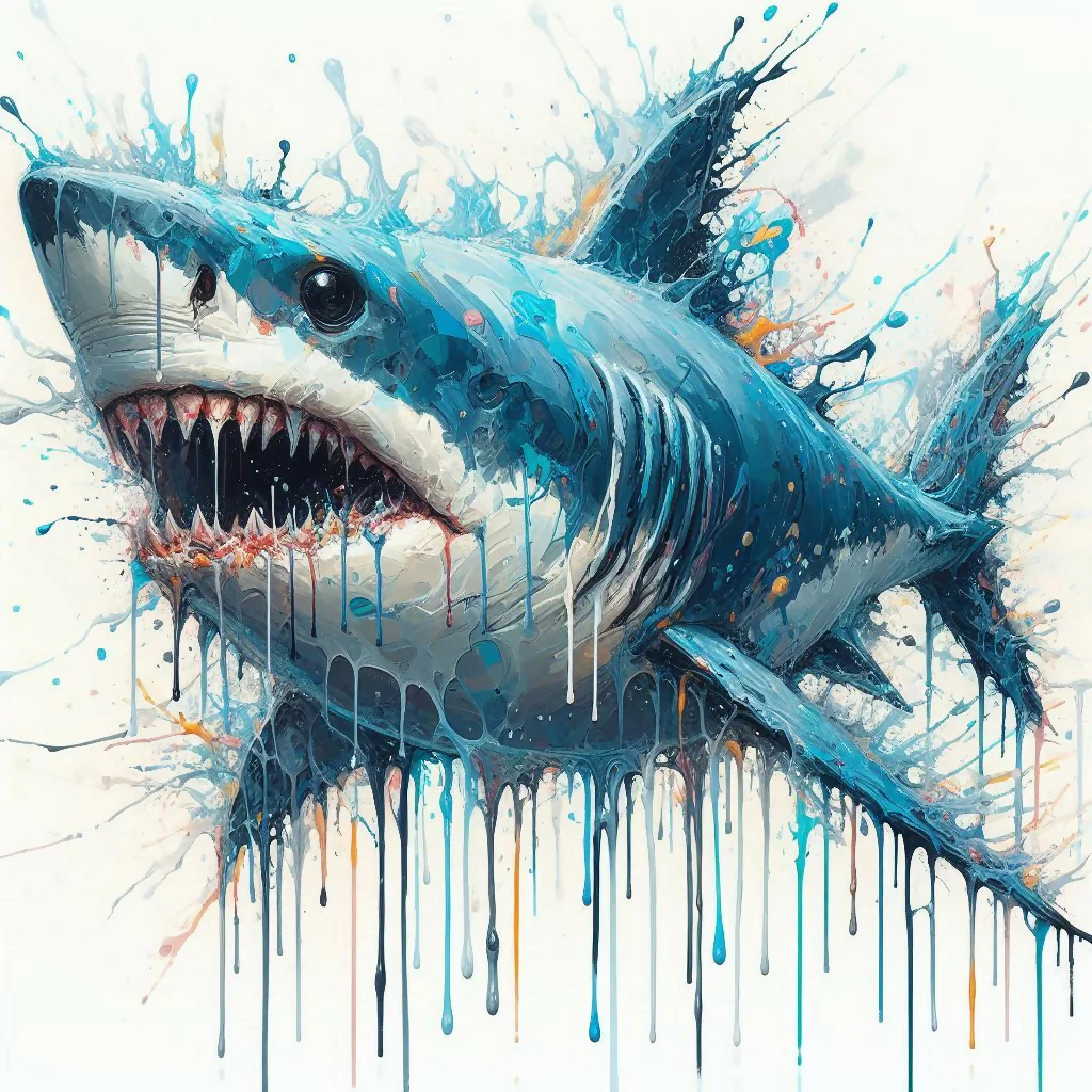 Shark in Blue Splash Art