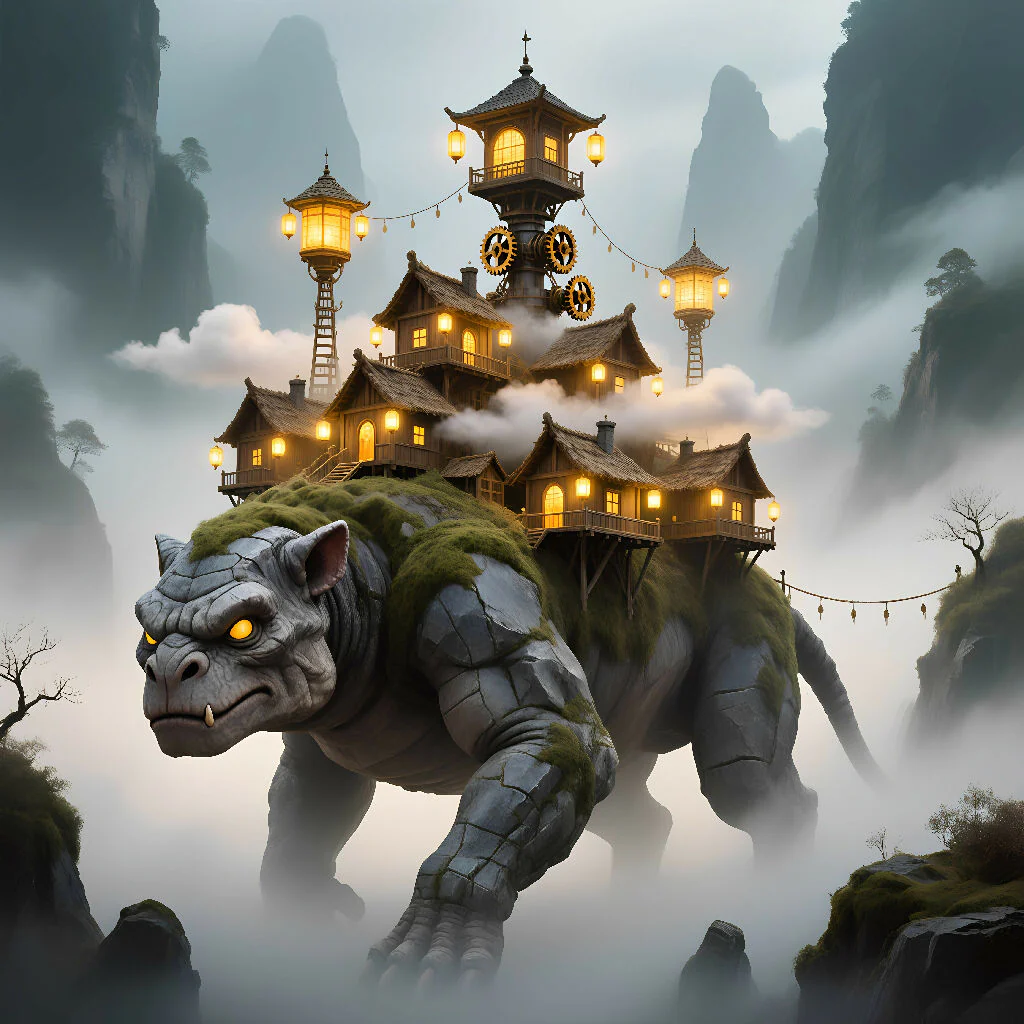 Shelltown on the Back of a Giant Beast