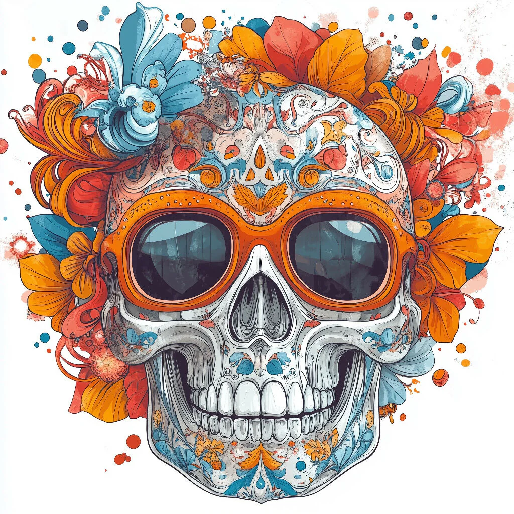 Skull with Flowers