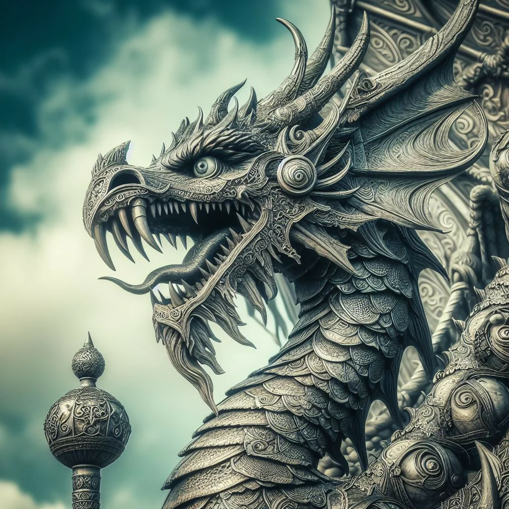 Sky Warden: The Ornate Dragon Sentinel