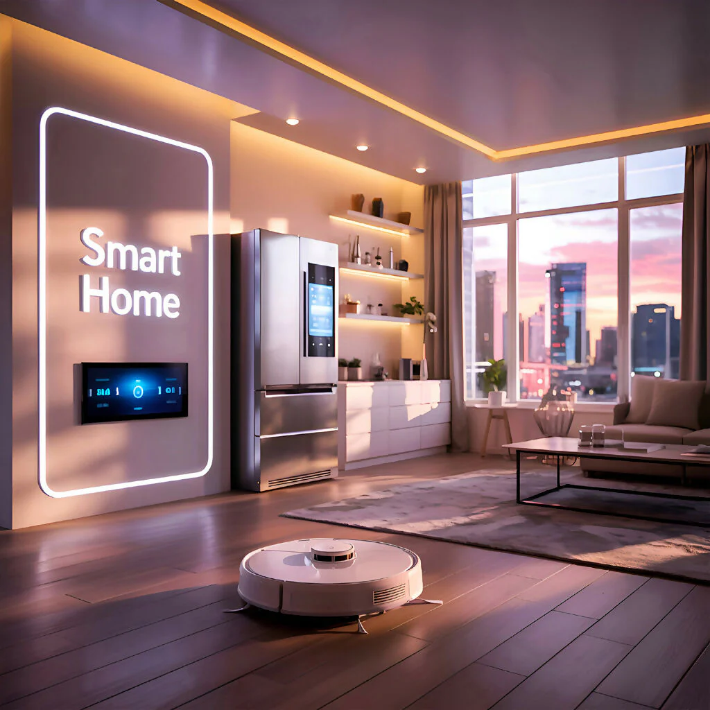 Smart Home Living Room AI Art