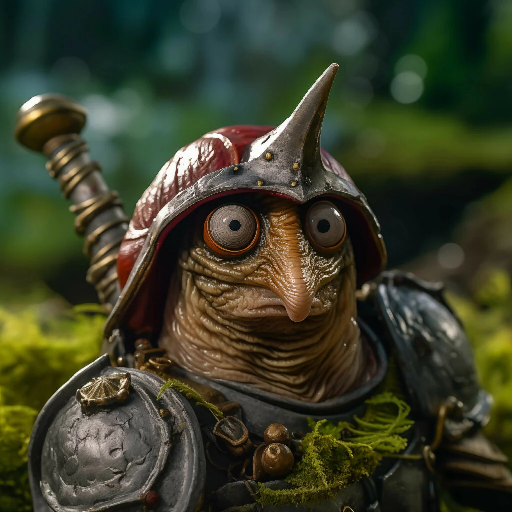 Snail Knight Close-Up Portrait