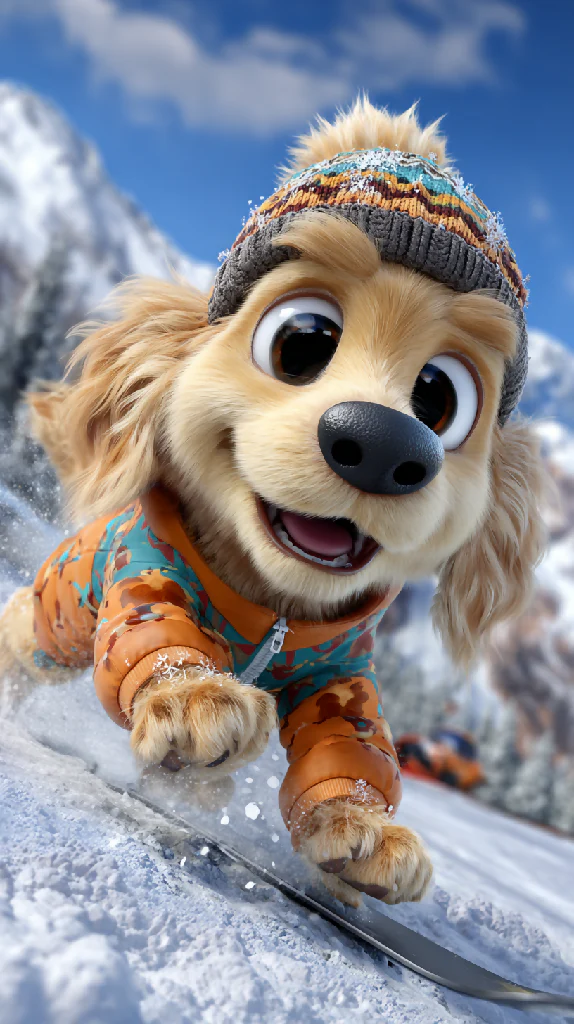 Snowboard dog 1