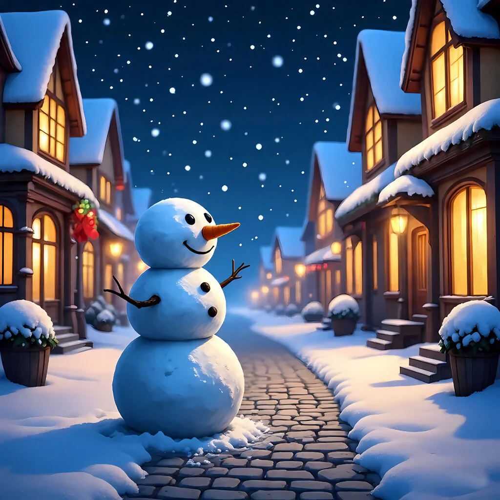 Snowman Winter Street Charm