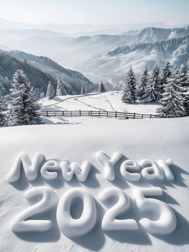 Snowy New Year 2025 Scenic Winter Landscape
