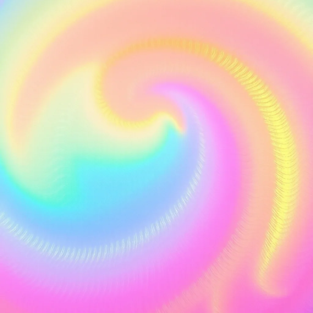 Soft Pastel Rainbow Spiral with Textured Gradient Waves
