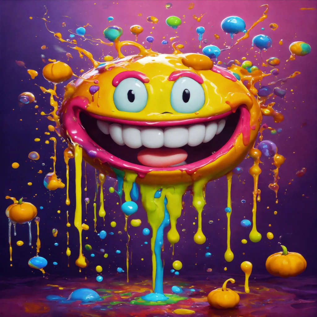 Spooky Smiles: A Pop Art Liquid Portrait"