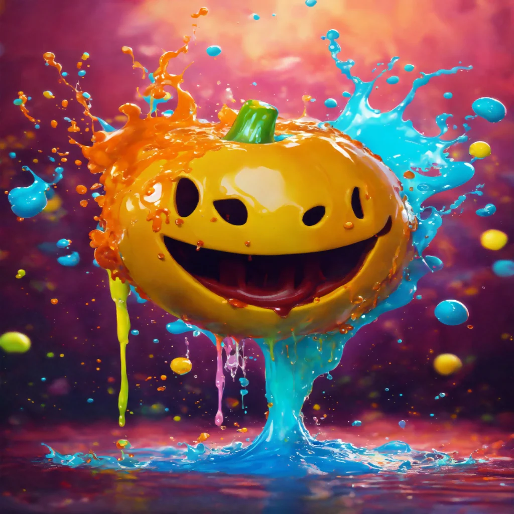 Spooky Smiles: A Pop Art Liquid Portrait" - Image 2