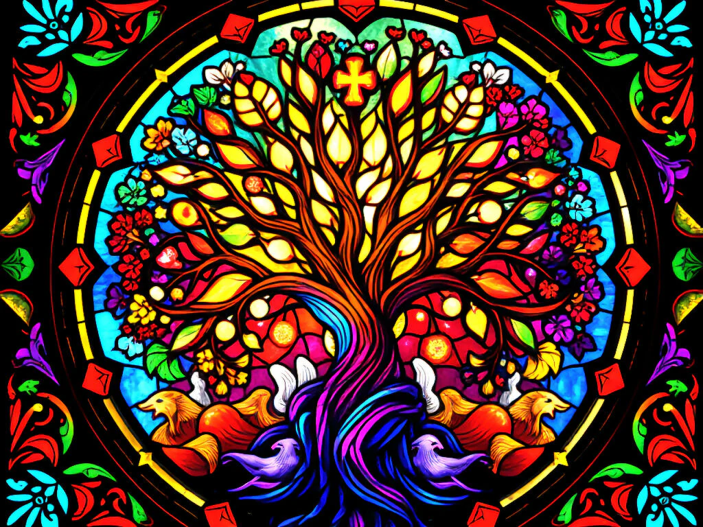 Stained Glass Art - Tree Of Life