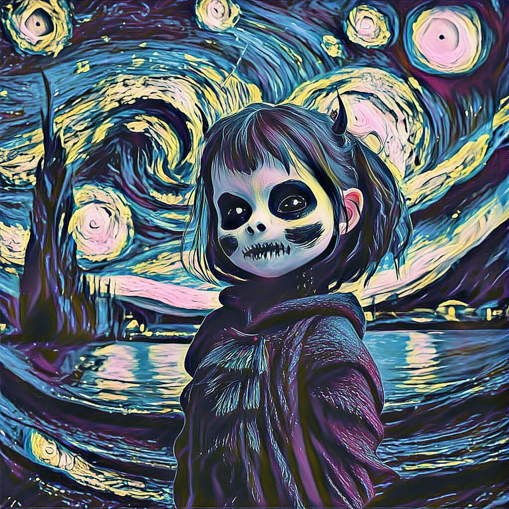 Starry Night Horror Girl