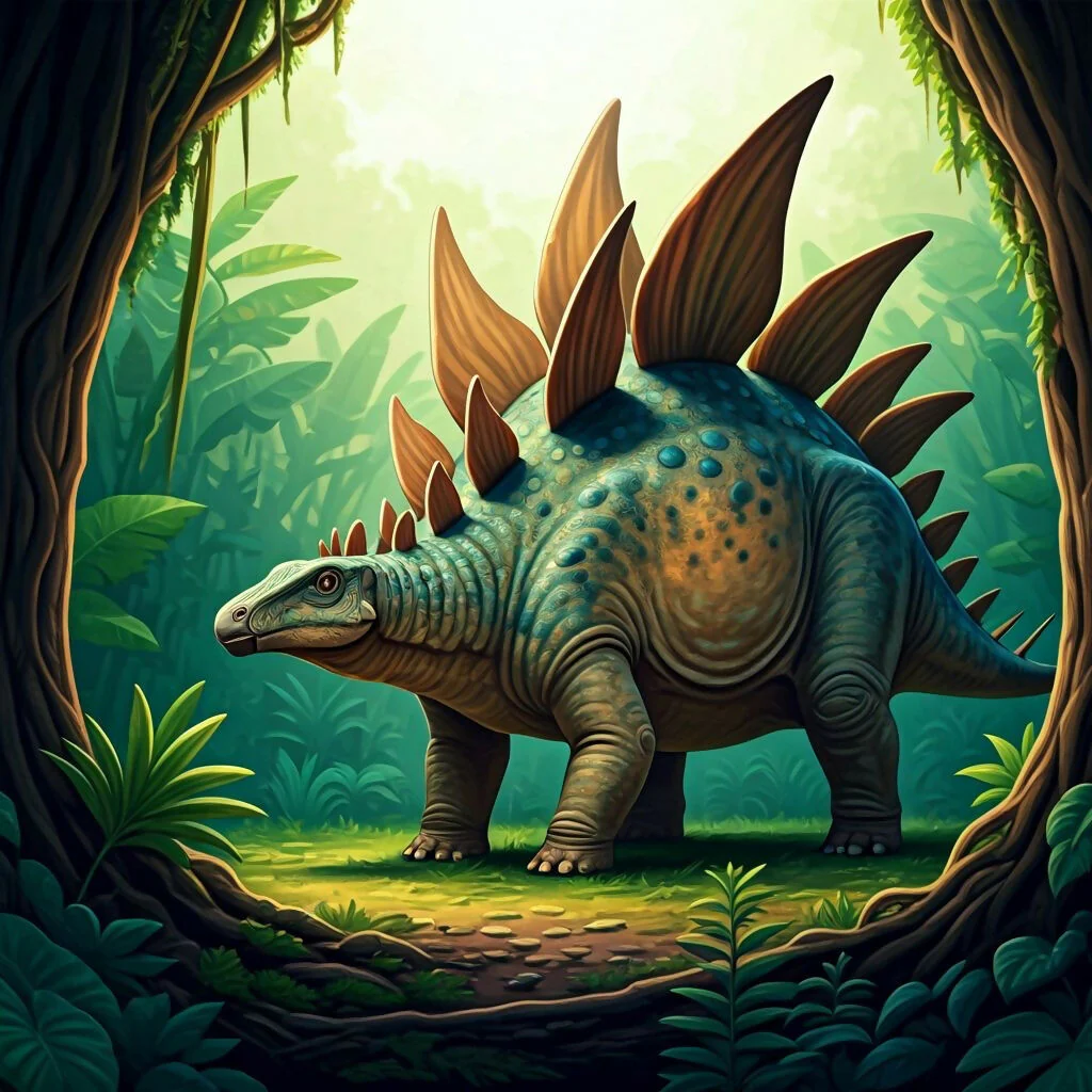 Stegosaurus in the Emerald Canopy