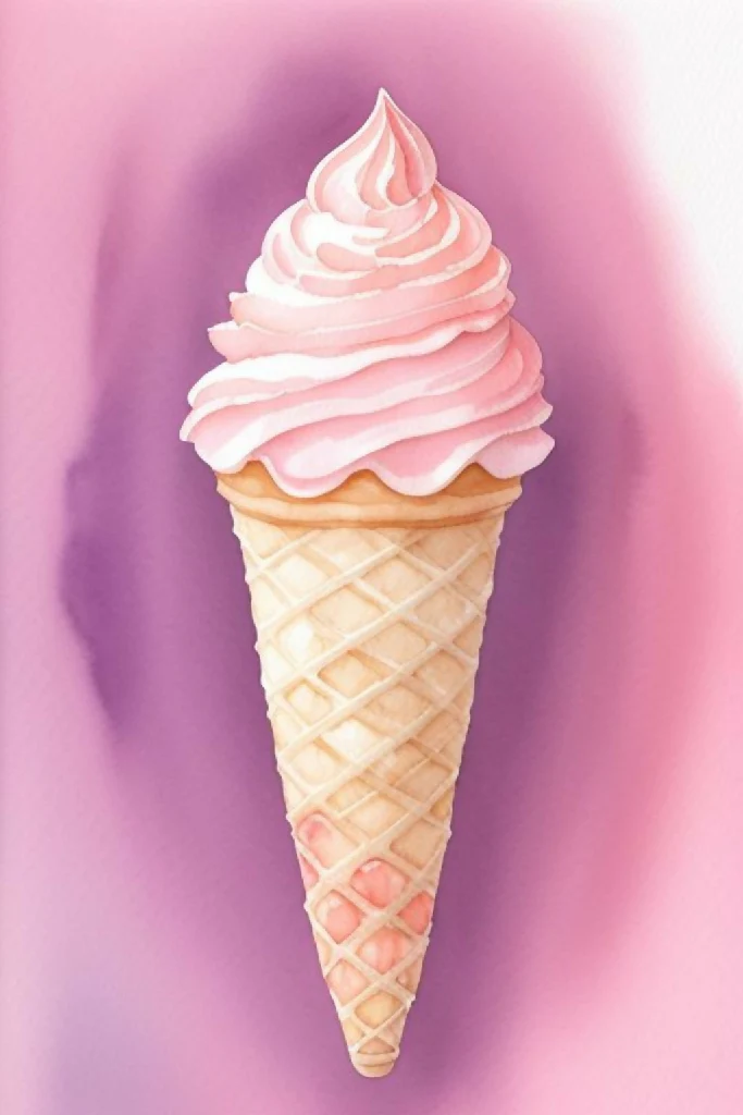 Strawberry Ice Cream Cone