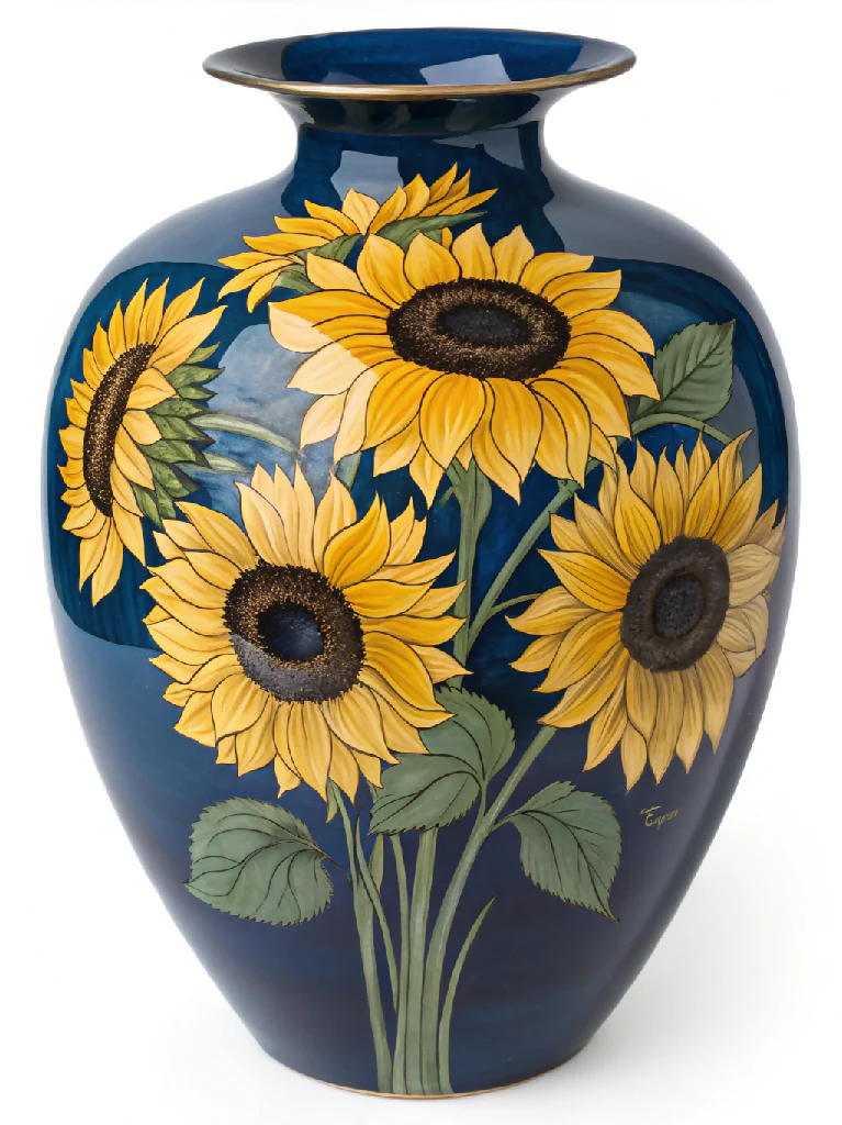 Sunflower Serenade on Deep Blue