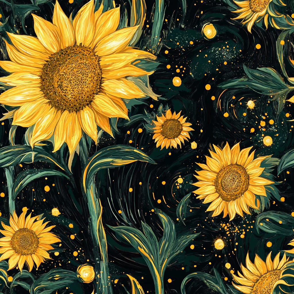 Sunflowers in the night