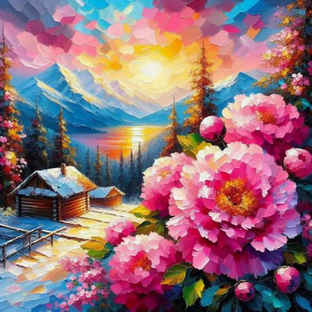 Sunlit Peonies in the Forest - Image 7