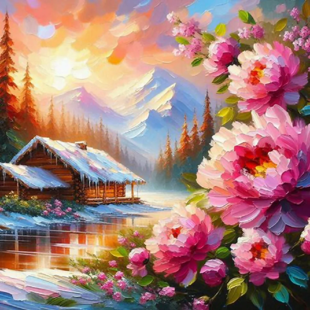 Sunlit Peonies in the Forest - Image 8