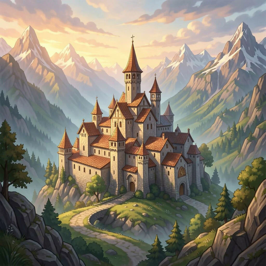 Sunset Over the Hilltop Fortress
